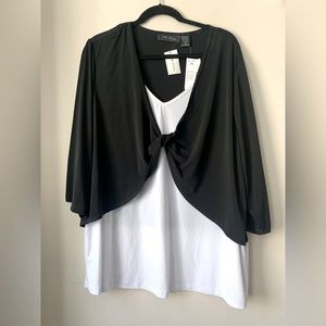 CM Shapes Black & White Blouse, New w/Tags, size 3X